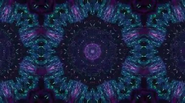 Büyüleyici kaleydoskop deseni canlı renklerle, gerçeküstü ve hipnotik bir görsel etki yaratıyor..