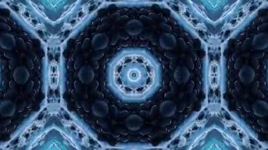 Büyüleyici kaleydoskopik desenler çarpıcı bir simetrik renk ve form gösterisiyle ortaya çıkar.