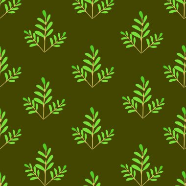 Kusursuz yapraklar, dallar, böğürtlenler ve çiçekler. el çizimi arkaplan