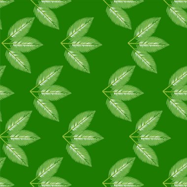 yeşil yapraklar desen, vektör illüstrasyonu
