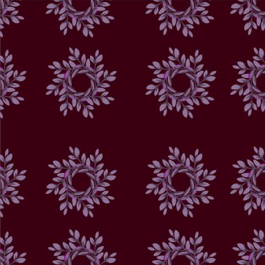 Karanlık bir arka planda desensiz dekoratif çiçek deseni. vektör illüstrasyonu.