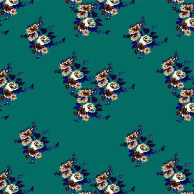 Silindir ile suluboya desenli. Güzel yapraklar. Etnik tarz. Dekorasyon... geleneksel desenli desen. Tekstil tasarım modeli. kabile etnik bağbozumu kusursuz