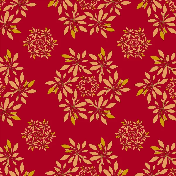 seamless pattern of autumn leaves and berries. vector illustration