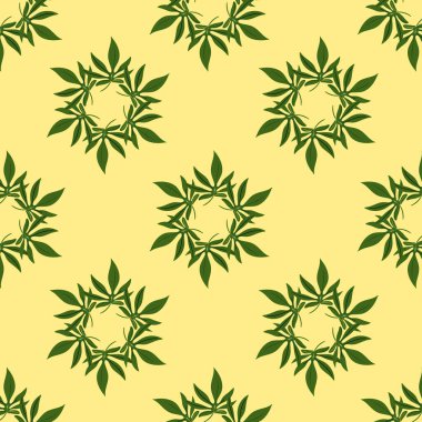 Çiçekler ve yapraklarla kusursuz desen