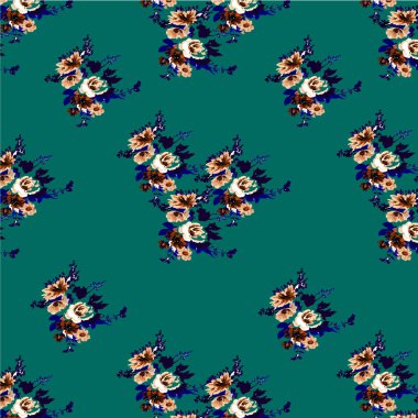 watercolor seamless pattern with folter flowers and flowers in ethnic style. floral decoration. traditional paisley pattern. textile design texture. tribal ethnic vintage design