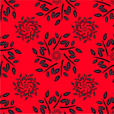 kırmızı ve siyah çiçek deseni.