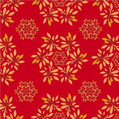 red and golden christmas ornament. seamless pattern