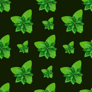 green leaves background pattern, vector