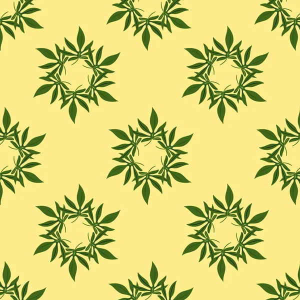 Dekoratif yapraklı kusursuz vektör deseni