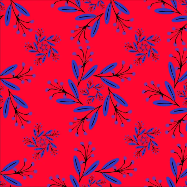 vector illustration of a red and blue floral pattern