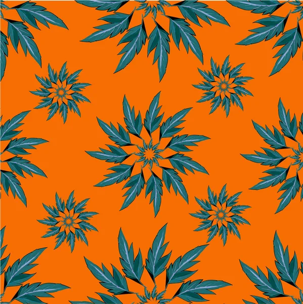 Turuncu çiçeklerle kusursuz desen