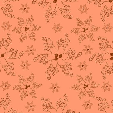 seamless modeli, çiçekli dallar ve yapraklar.