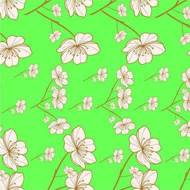 Çiçekle kusursuz desen tasarımınız için vektör illüstrasyonu