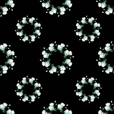 Soyut çiçeklerle kusursuz desen