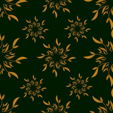 golden floral seamless pattern. vector illustration.