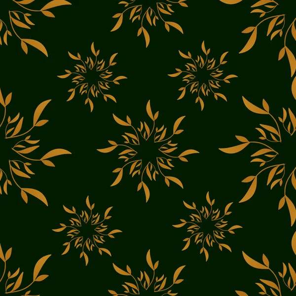golden floral seamless pattern. vector illustration.