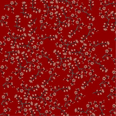 red flowers on a gray background. seamless pattern.