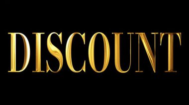 Siyah Arkaplan üzerinde Zarif Işık Efektleri içeren Altın Parıltılı İndirim Metni