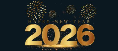 Parlak turuncu 2026 yeni yıl partisi davetiyesi neon geometrik şekiller, kıvrımlı çizgiler ve etkinlik metinleri için siyah elmas süsleme afişleri veya el ilanları için şenlikli tasarım.