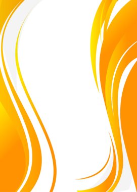 Canlı turuncu ve sarı eğriler içeren dinamik ve zarif soyut arkaplan kurumsal el ilanları, modern iş sunumları ve şık web sayfası tasarımı için ideal