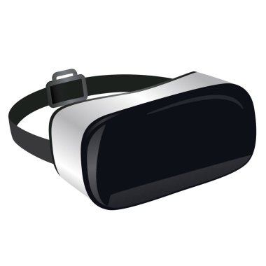 Sanal Gerçeklik VR kulaklık gözlüğü beyaz arkaplanda izole edildi