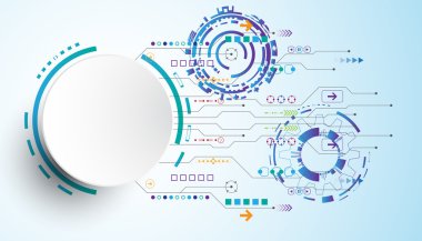 Vektör arka plan yenilik, teknoloji ve teknoloji kavramları gösterir. İşletmeler için uygulanabilir.