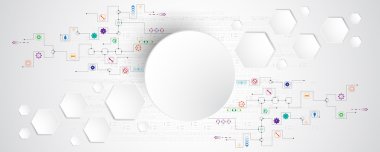 Vektör arka plan yenilik, teknoloji ve teknoloji kavramları gösterir. İşletmeler için uygulanabilir.