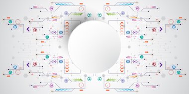 Vektör soyut arka planı teknoloji ve teknoloji kavramlarının yeniliklerini gösterir.