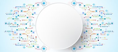 Vektör soyut arka planı teknoloji ve teknoloji kavramlarının yeniliklerini gösterir.