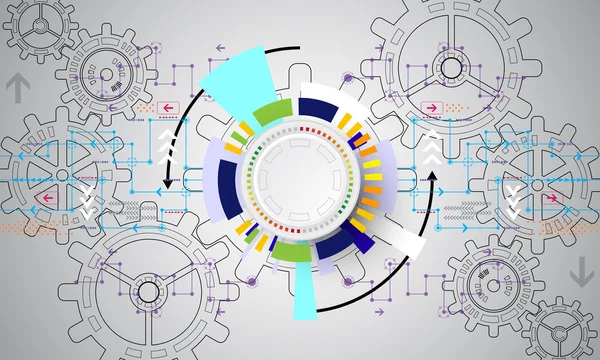 A vektor absztrakt háttere a technológiai és technológiai koncepciók innovációját mutatja. — Stock Vector