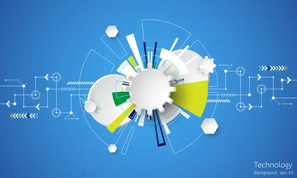 Fundo abstrato vetorial mostra a inovação de conceitos de tecnologia e tecnologia. —  Vetores de Stock