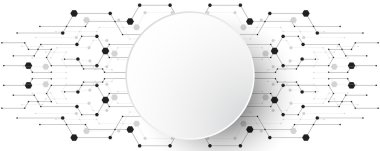 Vektör soyut arka planı teknoloji ve teknoloji kavramlarının yeniliklerini gösterir.