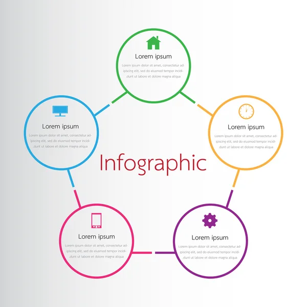 Vektor-Infografik-Vorlagen für detaillierte Berichte aus den verschiedenen Prozessschritten. — Stockvektor