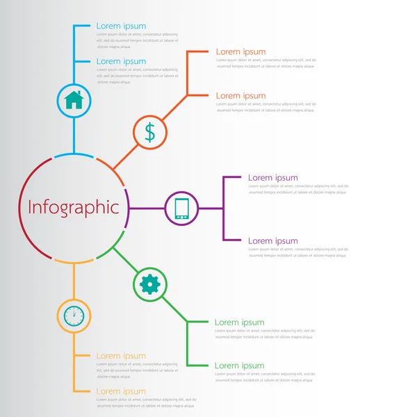 Vector infographic templates for detailed reports from the various process steps. — Stock Vector