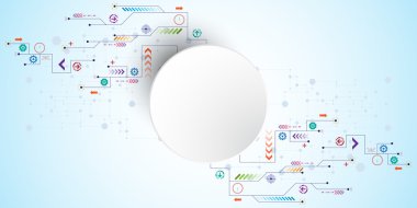Vektör soyut arka planı teknoloji ve teknoloji kavramlarının yeniliklerini gösterir.