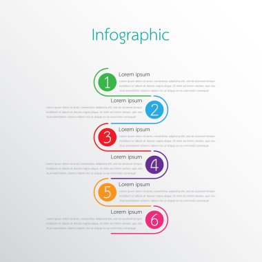 Çeşitli işlem adımları ayrıntılı raporlar için vektör Infographic Şablonlar.