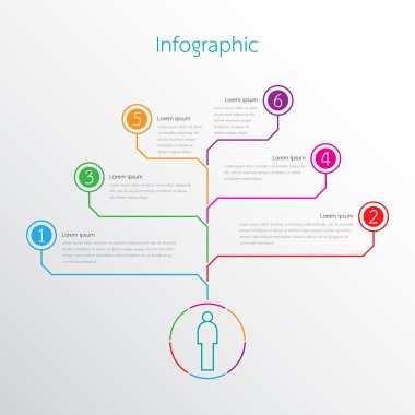 Çeşitli işlem adımları ayrıntılı raporlar için vektör Infographic Şablonlar.