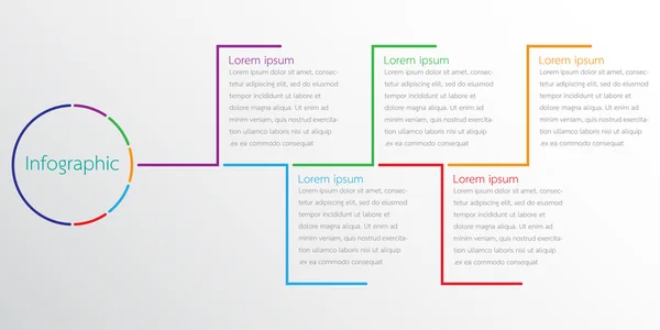 Modèles d'infographie vectorielle pour les rapports détaillés des différentes étapes du processus . — Image vectorielle