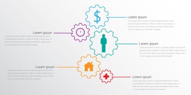 Çeşitli işlem adımları ayrıntılı raporlar için vektör Infographic Şablonlar.