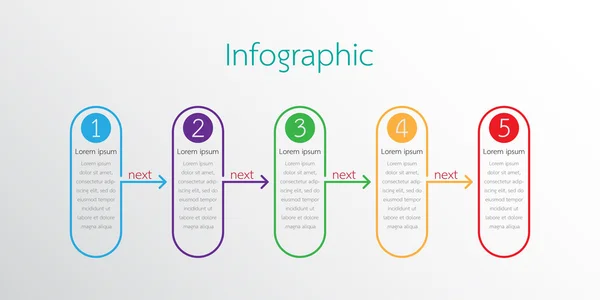 Φορέα infographic πρότυπα για λεπτομερείς εκθέσεις από τα διάφορα στάδια. — Διανυσματικό Αρχείο