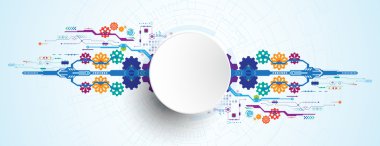 Vektör soyut arka planı teknoloji ve teknoloji kavramlarının yeniliklerini gösterir.