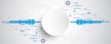 Vektör soyut arka planı teknoloji ve teknoloji kavramlarının yeniliklerini gösterir.