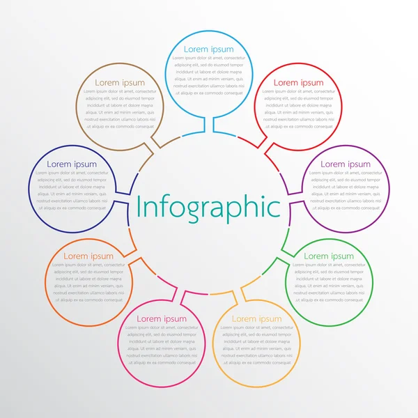 Vektor-Infografik-Vorlagen für detaillierte Berichte aus den verschiedenen Prozessschritten. — Stockvektor