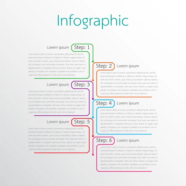 Vektor-Infografik-Vorlagen für detaillierte Berichte aus den verschiedenen Prozessschritten. — Stockvektor