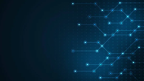 Koyu Mavi Arkaplanda Elektronik Devre Tasarımı — Stok Vektör