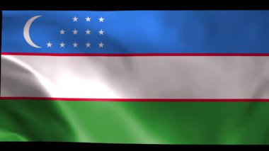 Özbekistan 4k bayrak animasyonu Yakın çekim