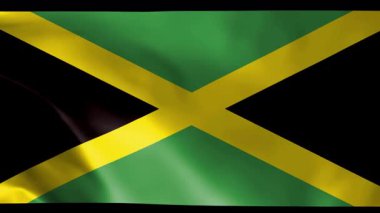 Slow Motion Jamaika 4k bayrağının kusursuz animasyonu