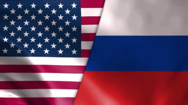 ABD Rusya 'ya karşı 4K bayrak yakın plan sıralama