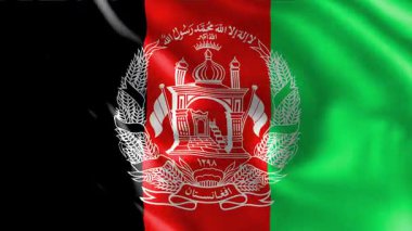 Afganistan bayrak kumaş dokusu dalga animasyonu 4k Arkaplan