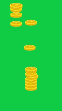 Altın sikke yeşil ekrana düşüyor